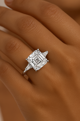 10ct Asscher Cut Engagement Ring