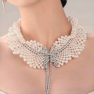 Sunken Promise Necklace in sterling silver with luminous freshwater pearls.