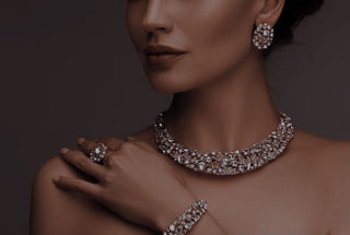 A lab-grown diamond being examined under a microscope in a UAE lab, with scientific tools and precision instruments in the background.