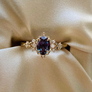 A collection of rare and underappreciated gemstones showcasing unique colors, textures, and cuts in a modern jewelry setting.  