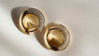 Side-by-side comparison of gold plated and gold vermeil jewelry showing thickness and finish.