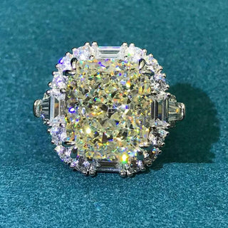 Celestial Vow Ring with 8-carat lab sapphire in sterling silver, available in soft G, pink, or yellow hues, inspired by modern vows and cosmic beauty.