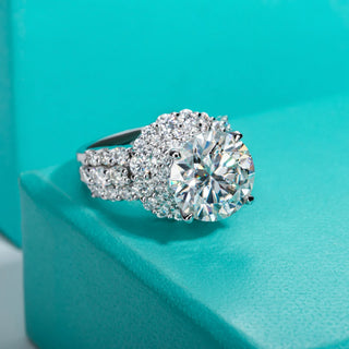Celestine Crown Moissanite Ring in Sterling Silver – Elegant Engagement and Wedding Ring