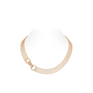 Clasped Essence Necklace in rose gold choker design with lab sapphire centerpiece – elegant essence-inspired gold necklace for women

