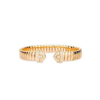 Cleopatra Cuff Bracelet - Sterling Silver Cuff with Lab-Created Sapphires for Bold Elegance