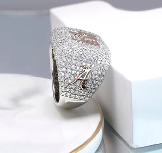Dominion Ring with D-grade Moissanite in sterling silver, set in a classic prong setting
