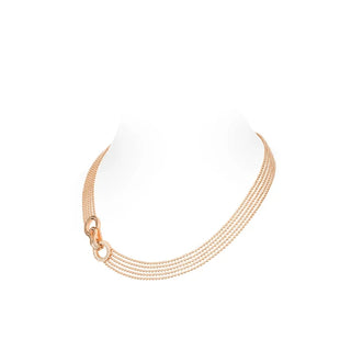 Clasped Essence Necklace in rose gold choker design with lab sapphire centerpiece – elegant essence-inspired gold necklace for women
