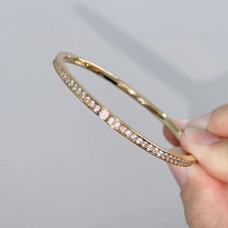 Luxora Gold Bangle - 925 Sterling Silver with Gold, Rose Gold, or Silver Finish, Minimalist Design.