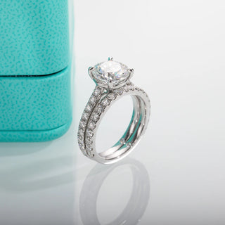 Radiant Oath Stack Ring with 4.15-carat Moissanite in sterling silver with customizable stack options
