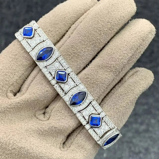 River of Light Bracelet - 925 Sterling Silver with Spinel Stones and Celestial Blue Option