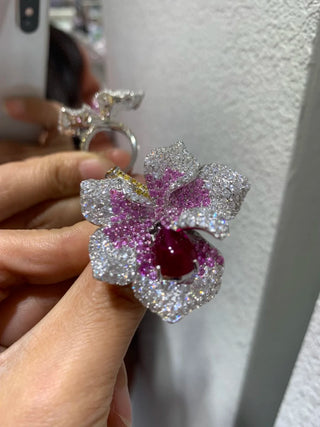 Crimson Orchid Ring