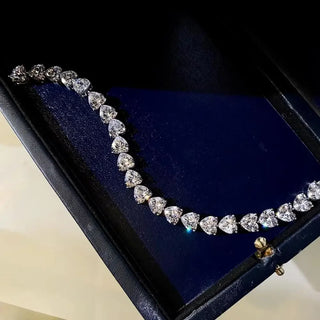 Seraphine Heart Bracelet in sterling silver with heart-shaped Moissanite – elegant heart bracelet for girls and women.