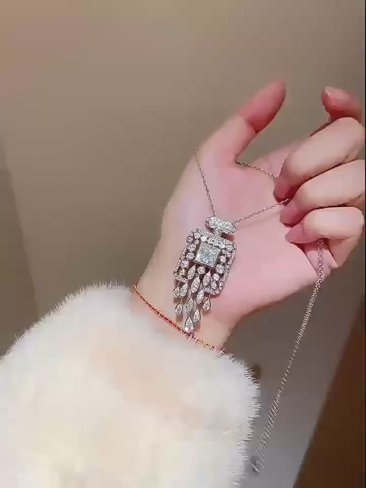 Crystal Cascade Pendant Necklace