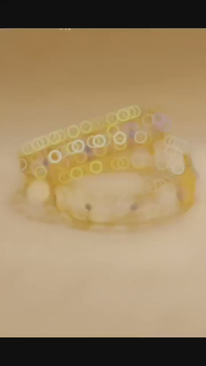 Golden Ember Bangle - Sterling Silver Bangle Plated in Gold with Lab-Created Sapphire